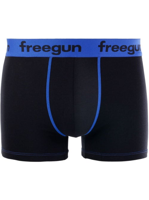 Set van 4 katoenen boxershorts voor heren, blauw - Kiabi Set van 4 katoenen boxershorts voor heren, blauw - Kiabi