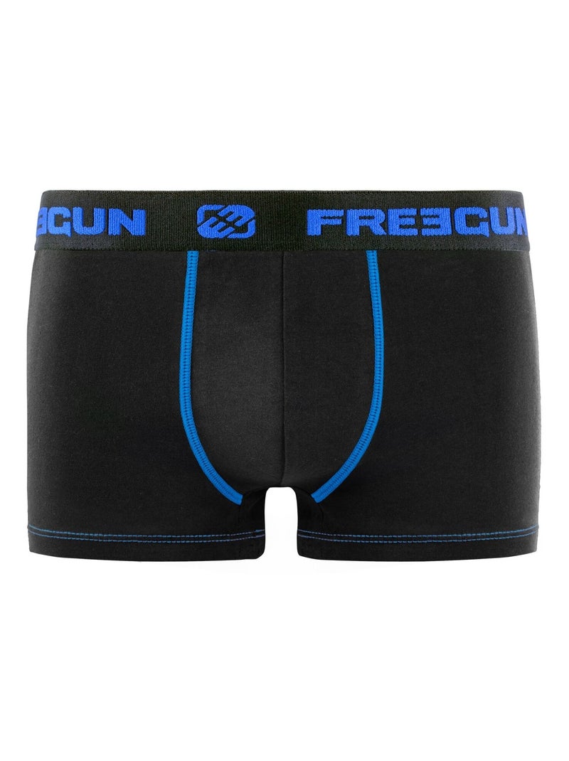 Set van 4 katoenen boxershorts voor heren, blauw Zwart - Kiabi