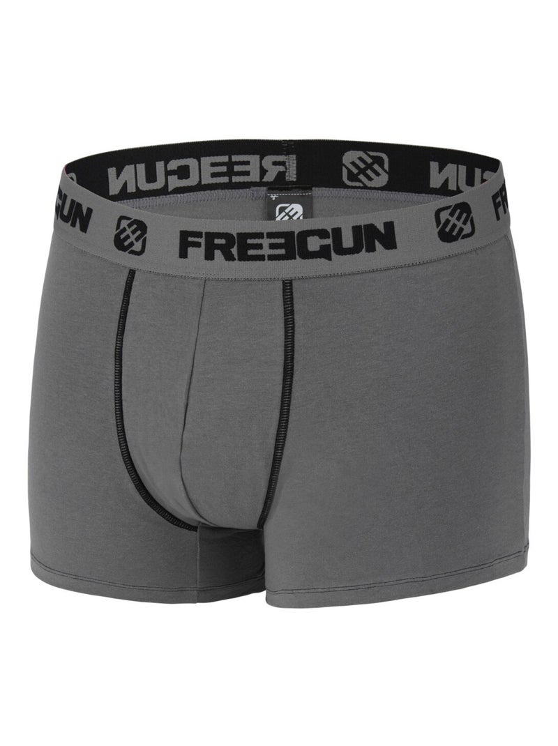 Set van 4 katoenen boxershorts voor jongens, grijs Grijs - Kiabi