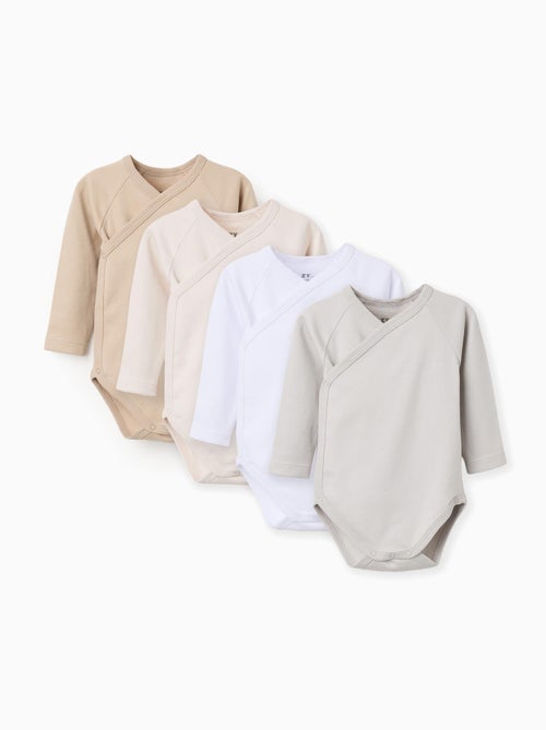 Set van 4 katoenen overslagrompertjes 'pastel' - Kiabi Set van 4 katoenen overslagrompertjes 'pastel' - Kiabi