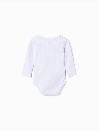 Set van 4 katoenen rompers met lange mouwen en prints