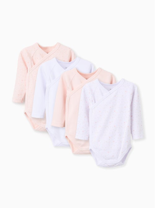 Set van 4 katoenen rompertjes baby's 'sterren' - Kiabi Set van 4 katoenen rompertjes baby's 'sterren' - Kiabi