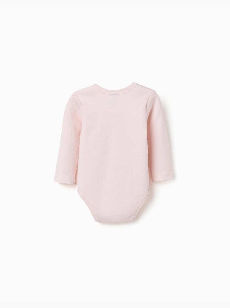 Set van 4 katoenen rompertjes 'maan & ster' Wit Roze - Kiabi
