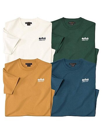 Set van 4 katoenen T-shirts - ATLAS FOR MEN