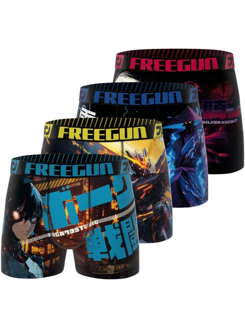 Set van 4 kinderboxershorts, 2 jaar garantie, manga gamer - Kiabi Set van 4 kinderboxershorts, 2 jaar garantie, manga gamer - Kiabi