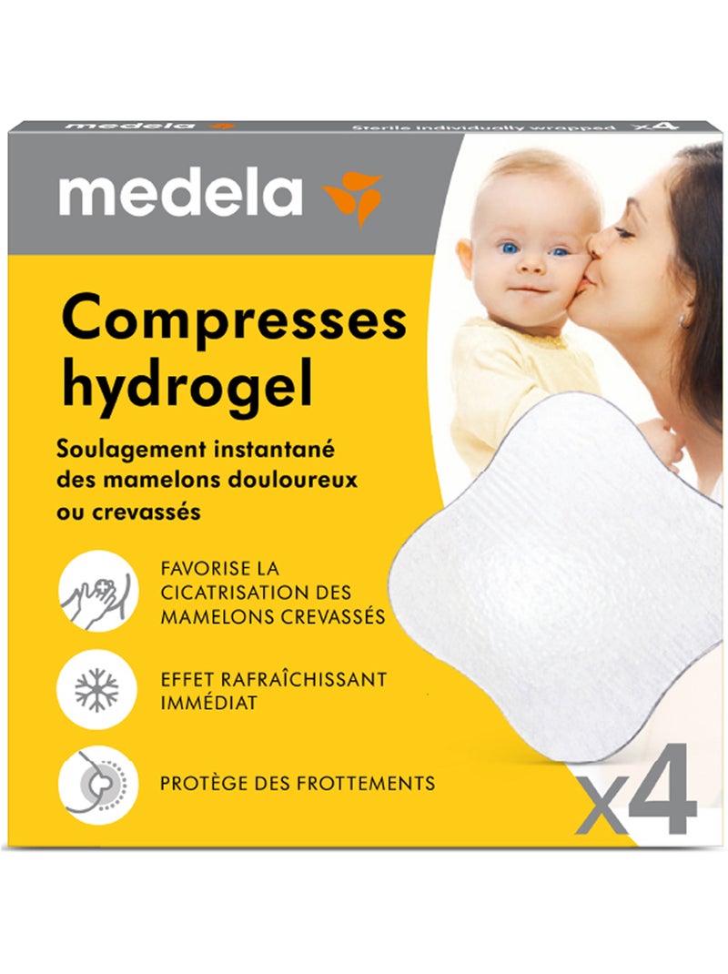 Set van 4 medela-hydrogelkompressen - bevorderen de wondgenezing, geven onmiddellijk verlichting Transparant - Kiabi