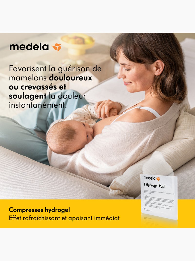 Set van 4 medela-hydrogelkompressen - bevorderen de wondgenezing, geven onmiddellijk verlichting Transparant - Kiabi