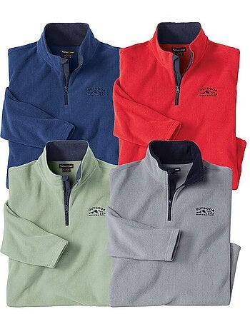 Set van 4 microfleece sweaters Outdoor - ATLAS FOR MEN