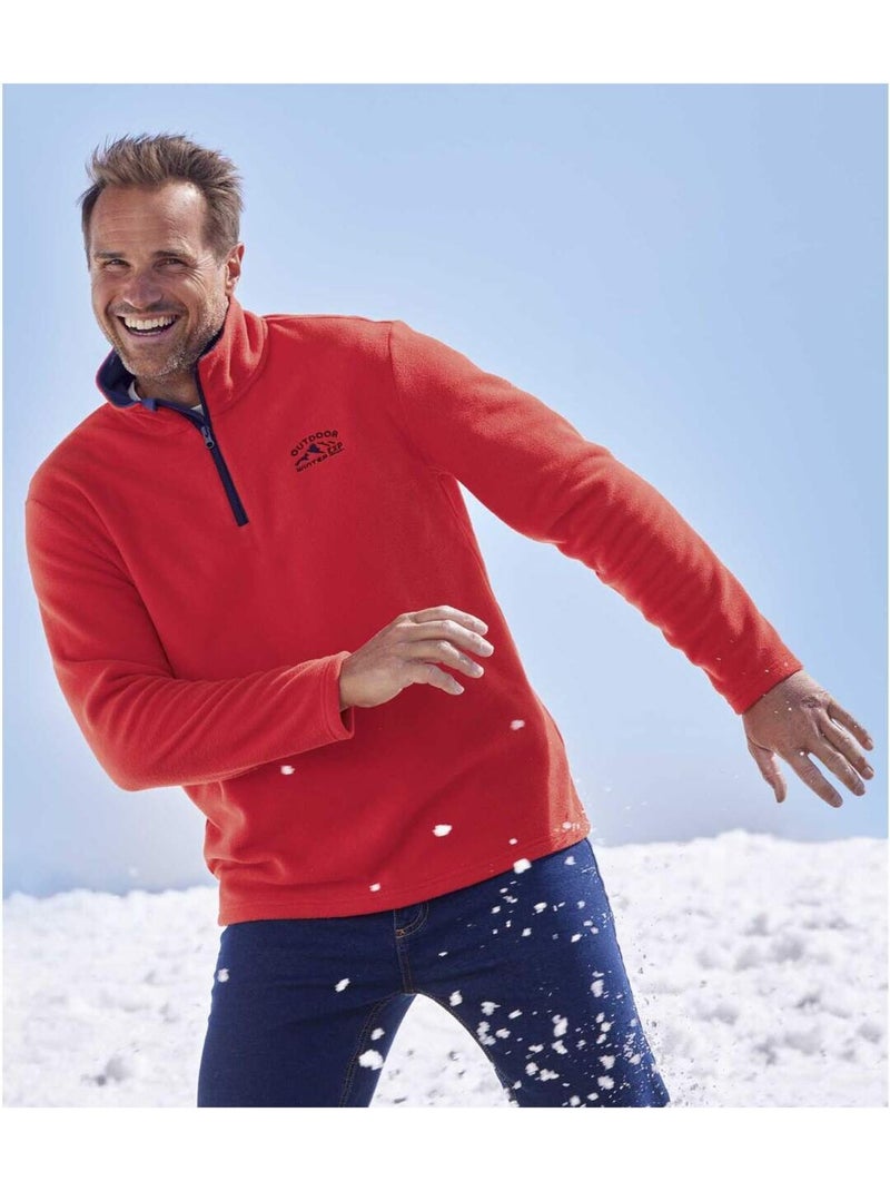 Set van 4 microfleece sweaters Outdoor - ATLAS FOR MEN Blauw Rood Grijs - Kiabi