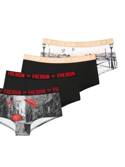 Set van 4 miss freegun meisjesshorts - Kiabi
