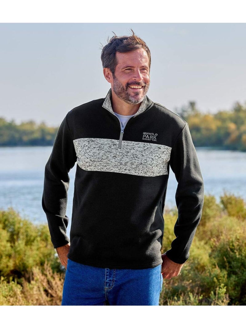 Set van 4 molton sweaters Atlas - ATLAS FOR MEN Bordeauxgrijs Zwart - Kiabi
