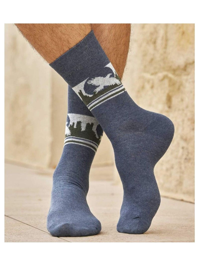 Set van 4 paar originele sokken - atlas for men Blauwgrijs - Kiabi