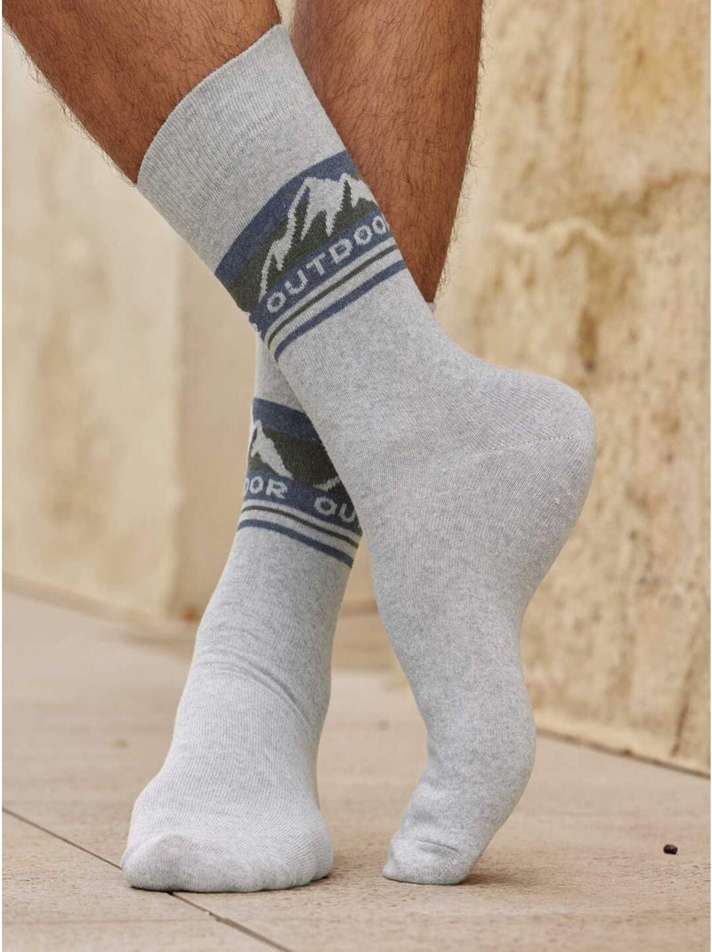 Set van 4 paar originele sokken - atlas for men Blauwgrijs - Kiabi