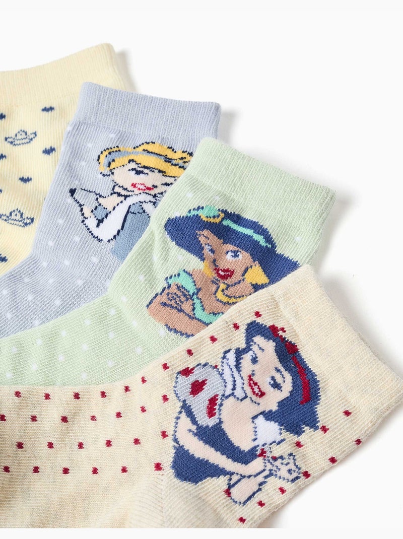 Set van 4 paar sokken met Disney Prinsessen Blauw Geel - Kiabi