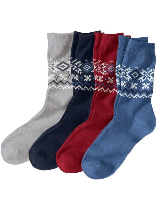 Set van 4 paar sokken met jacquardmotief - atlas for men - Kiabi