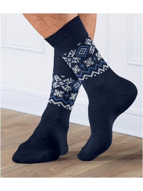 Set van 4 paar sokken met jacquardmotief - atlas for men - Kiabi