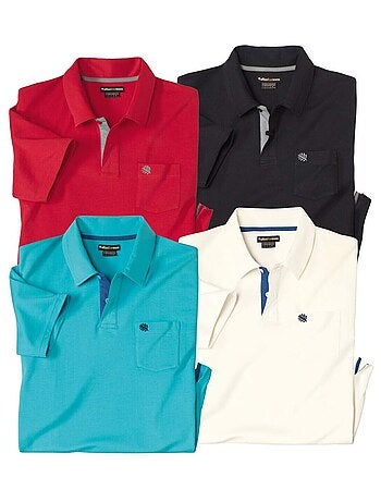 Set van 4 polo’s van katoen - ATLAS FOR MEN