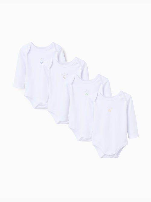 Set van 4 rompertjes met borstprint - Kiabi Set van 4 rompertjes met borstprint - Kiabi