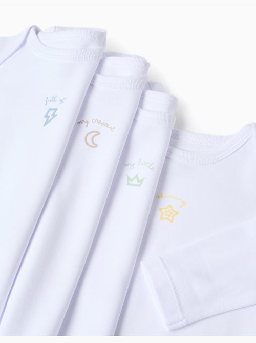 Set van 4 rompertjes met borstprint - Kiabi Set van 4 rompertjes met borstprint - Kiabi