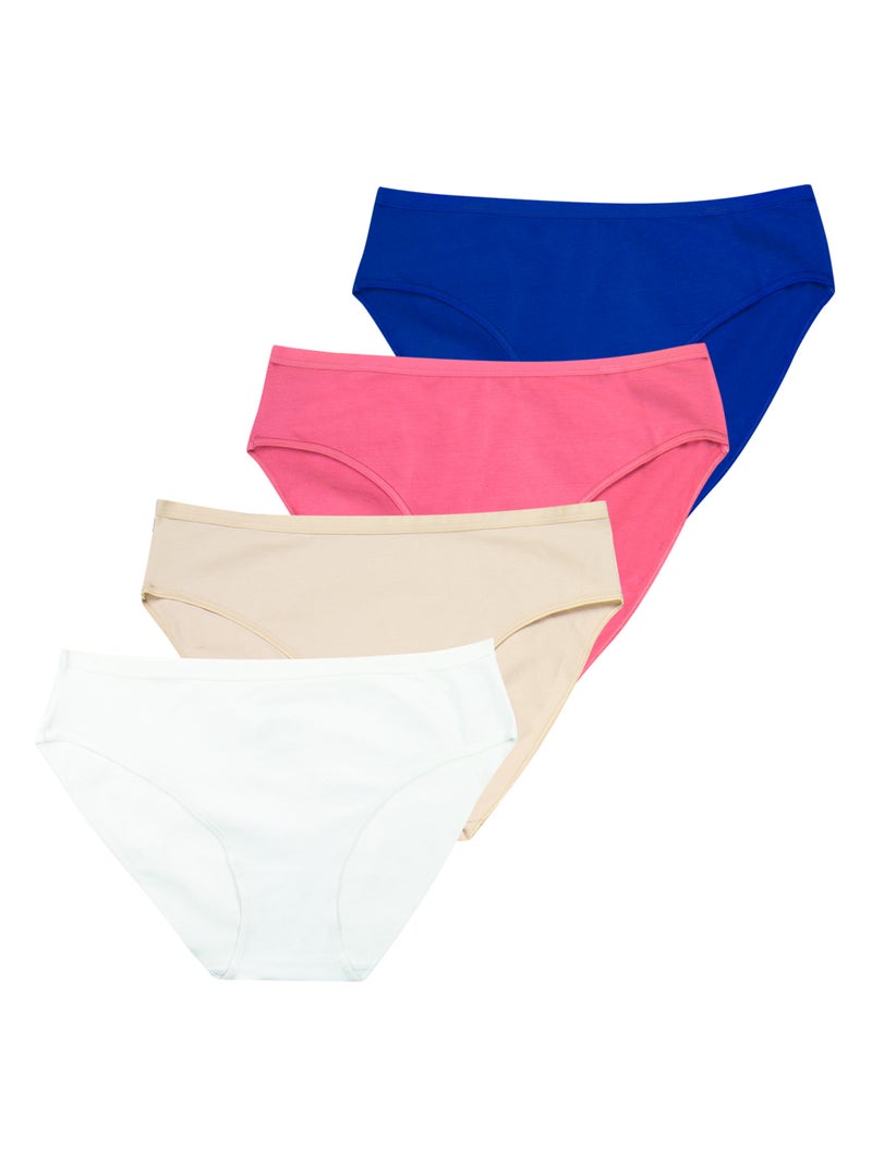 Set van 4 slipjes dames ecopack basic athena Multicolor - Kiabi