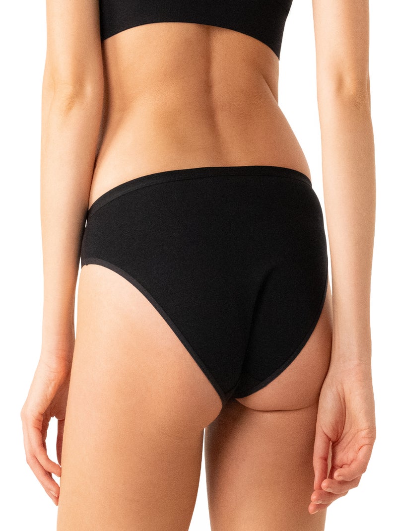 Set van 4 slipjes dames ecopack basic athena Zwart - Kiabi