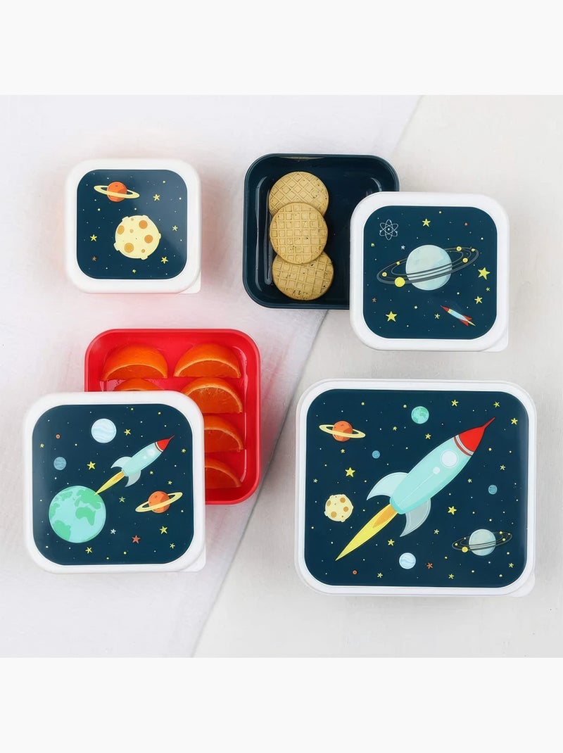 Set van 4 snackdoosjes | a little lovely company Marineblauw - Kiabi
