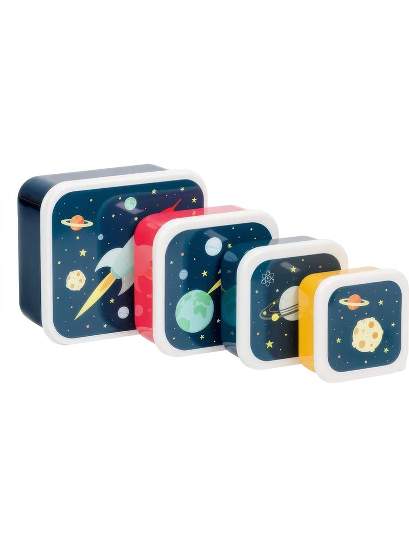 Set van 4 snackdoosjes | a little lovely company Marineblauw - Kiabi