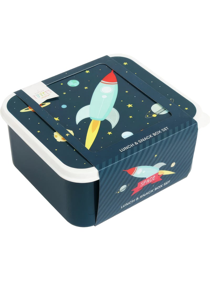 Set van 4 snackdoosjes | a little lovely company Marineblauw - Kiabi