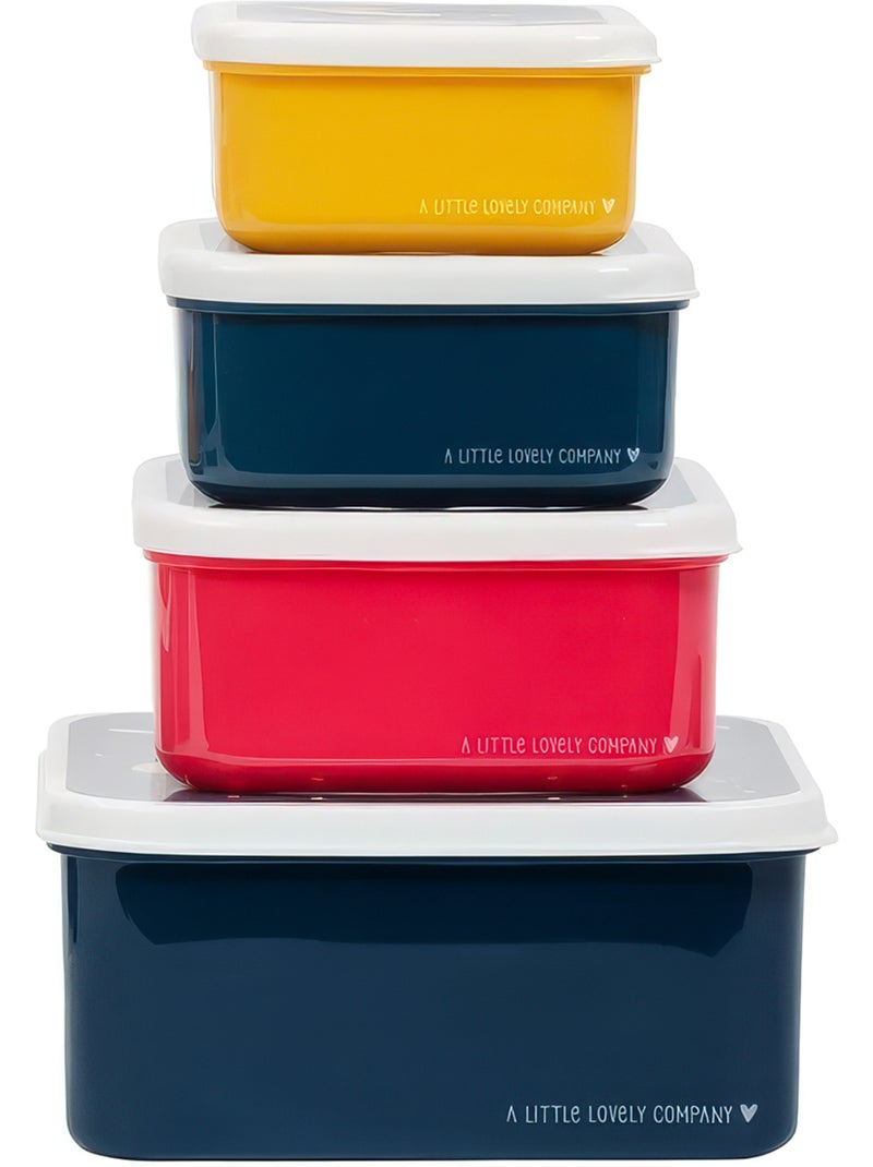 Set van 4 snackdoosjes | a little lovely company Marineblauw - Kiabi