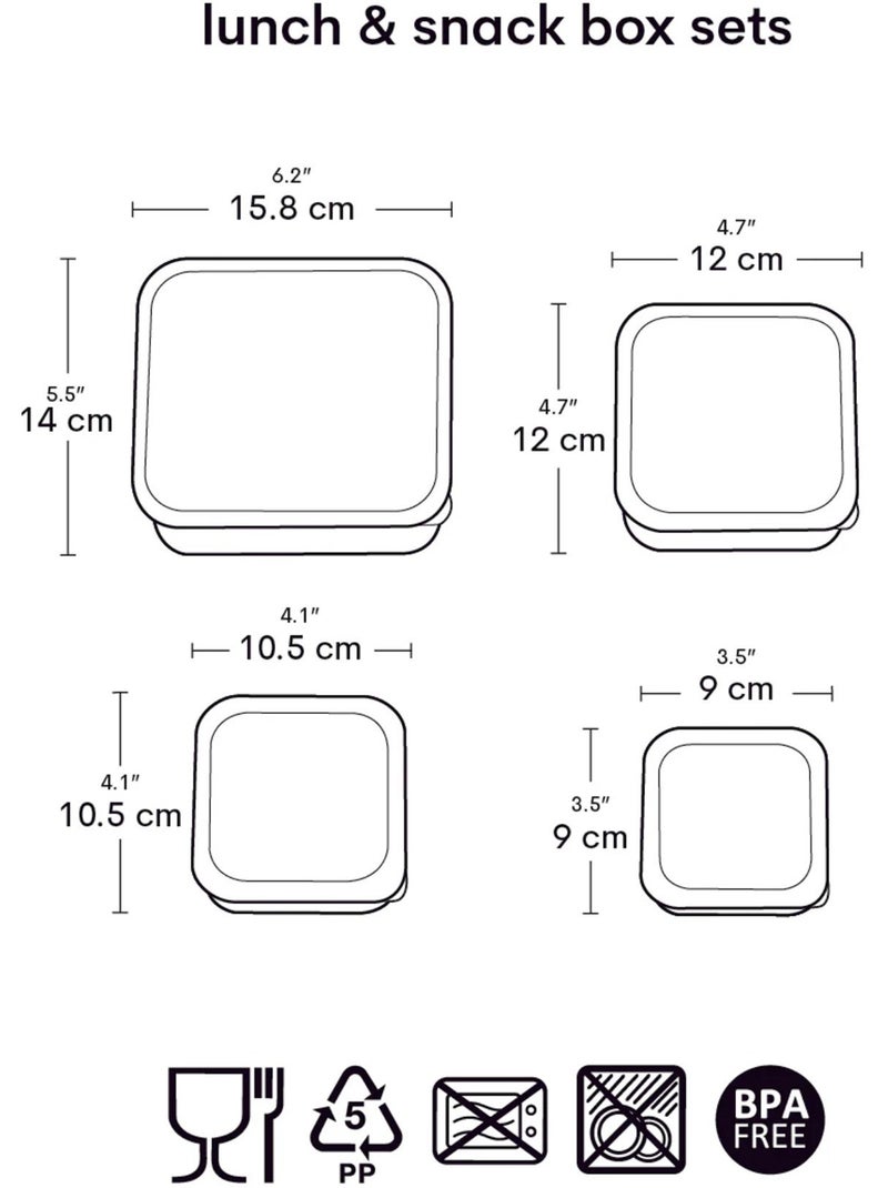 Set van 4 snackdoosjes Groen - Kiabi
