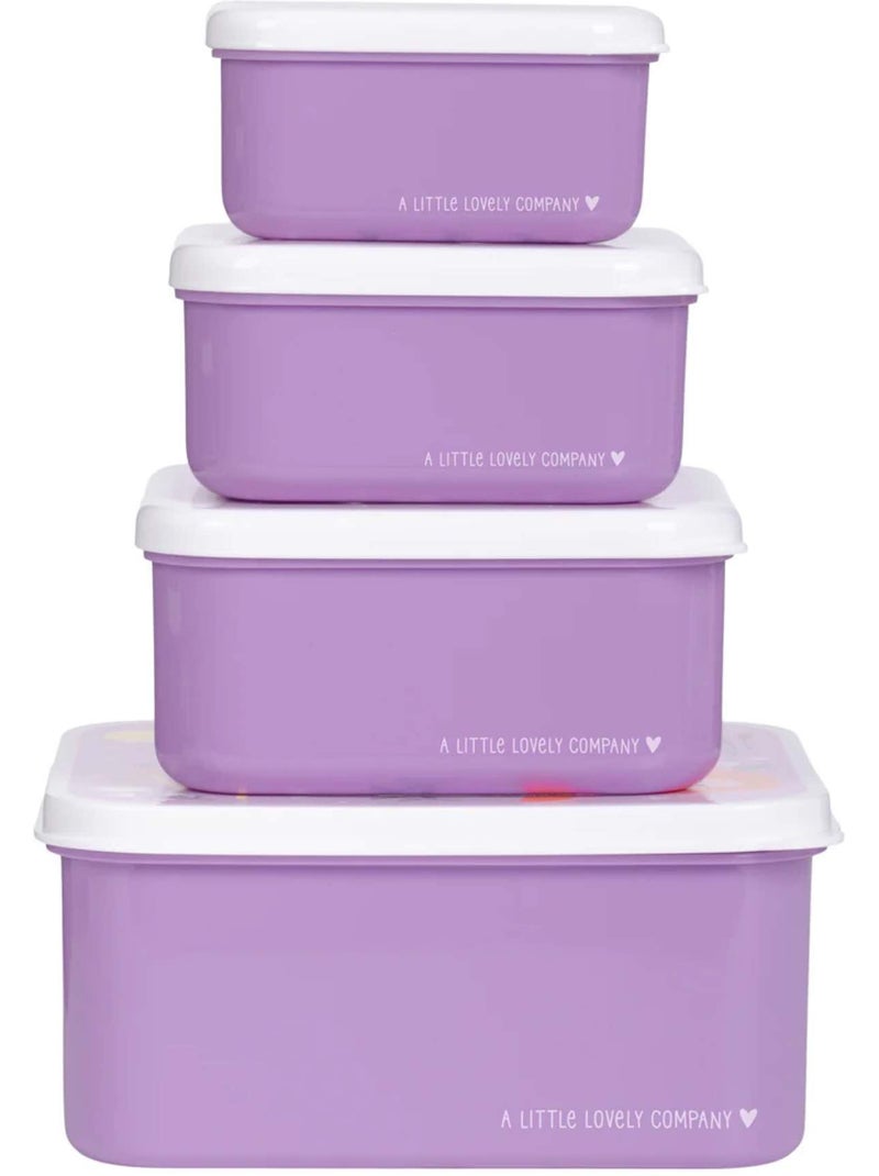 Set van 4 snackdoosjes Paars - Kiabi