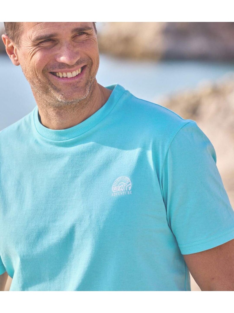 Set van 4 T-shirts Adventure - ATLAS FOR MEN Blauw Geel Zwart - Kiabi