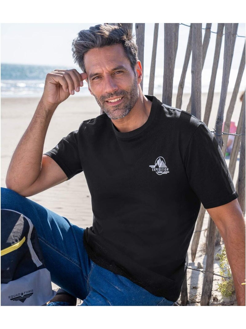 Set van 4 T-shirts Expedition - ATLAS FOR MEN Blauw Zwart - Kiabi