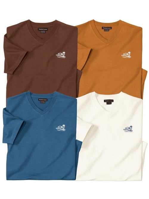 Set van 4 T-shirts met V-hals - ATLAS FOR MEN - Kiabi Set van 4 T-shirts met V-hals - ATLAS FOR MEN - Kiabi