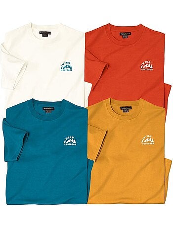 Set van 4 katoenen T-shirts - ATLAS FOR MEN