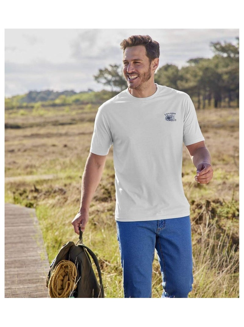 Set van 4 T-shirts Scotland Explorer  - ATLAS FOR MEN Blauw Grijs Blauw - Kiabi