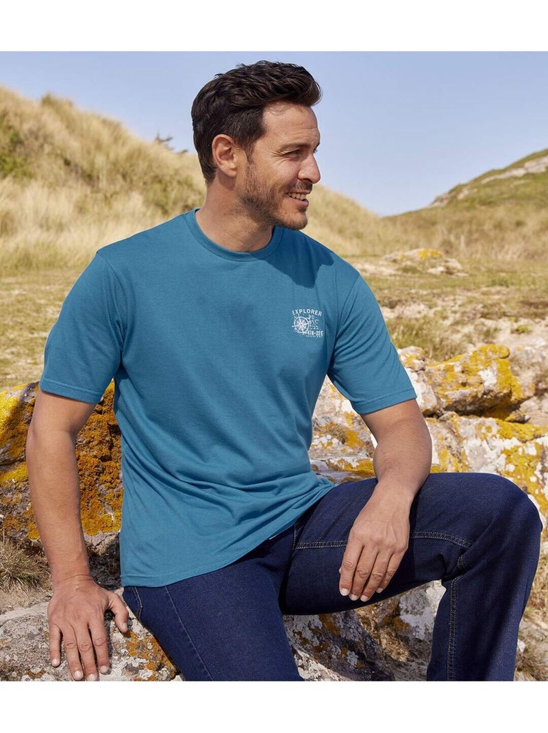 Set van 4 T-shirts Scotland Explorer  - ATLAS FOR MEN Blauw Grijs Blauw - Kiabi