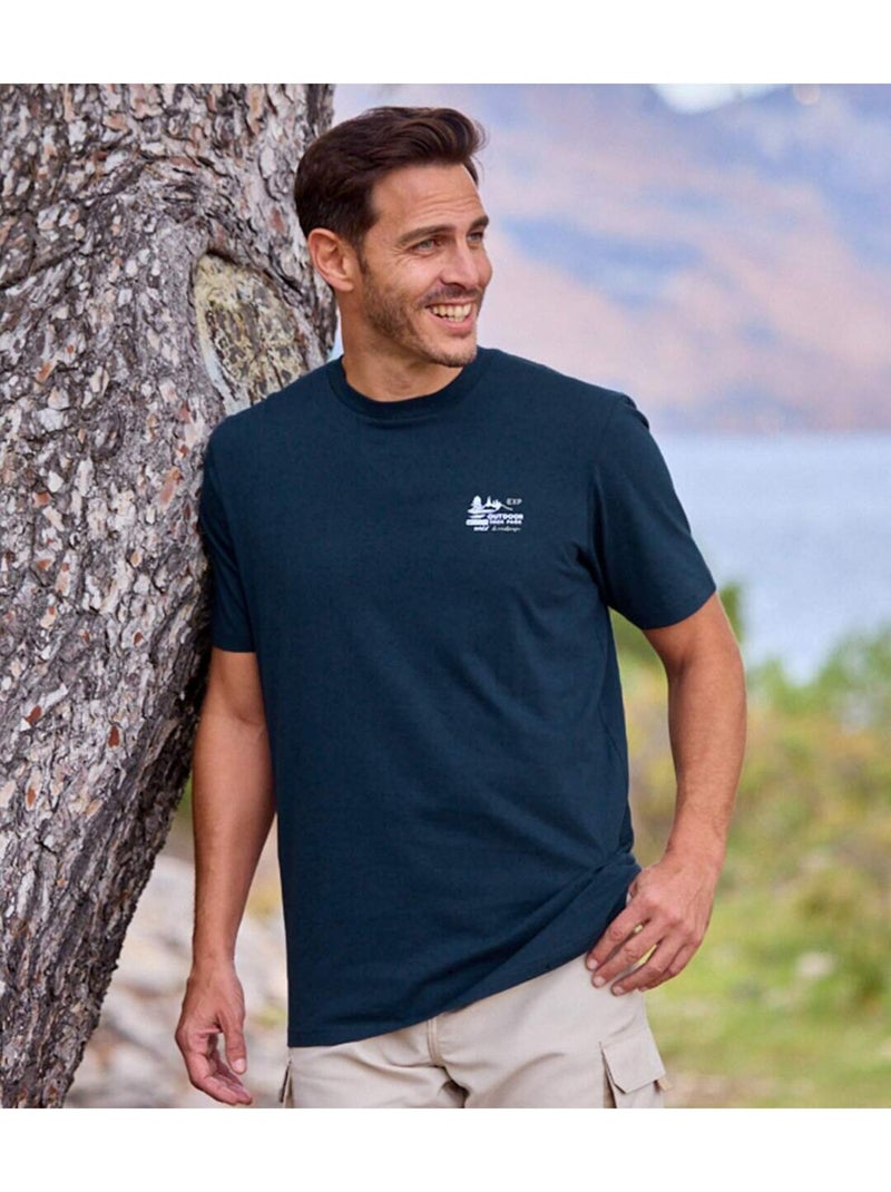 Set van 4 T-shirts Trek Park - ATLAS FOR MEN Wit Geel Blauw - Kiabi