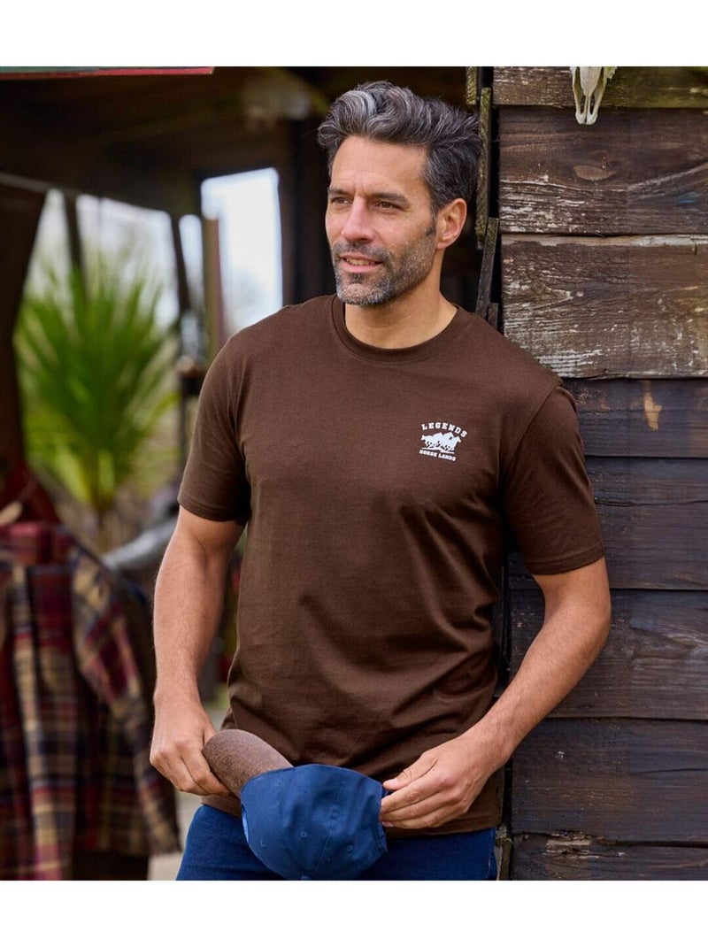 Set van 4 T-shirts West Legend - ATLAS FOR MEN Blauw Bruin Wit - Kiabi