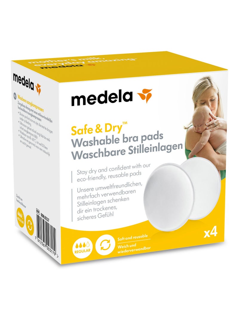 Set van 4 wasbare borstvoedingsinlegdoekjes van medela safe & dry – ultrazacht, absorberend, Transparant - Kiabi