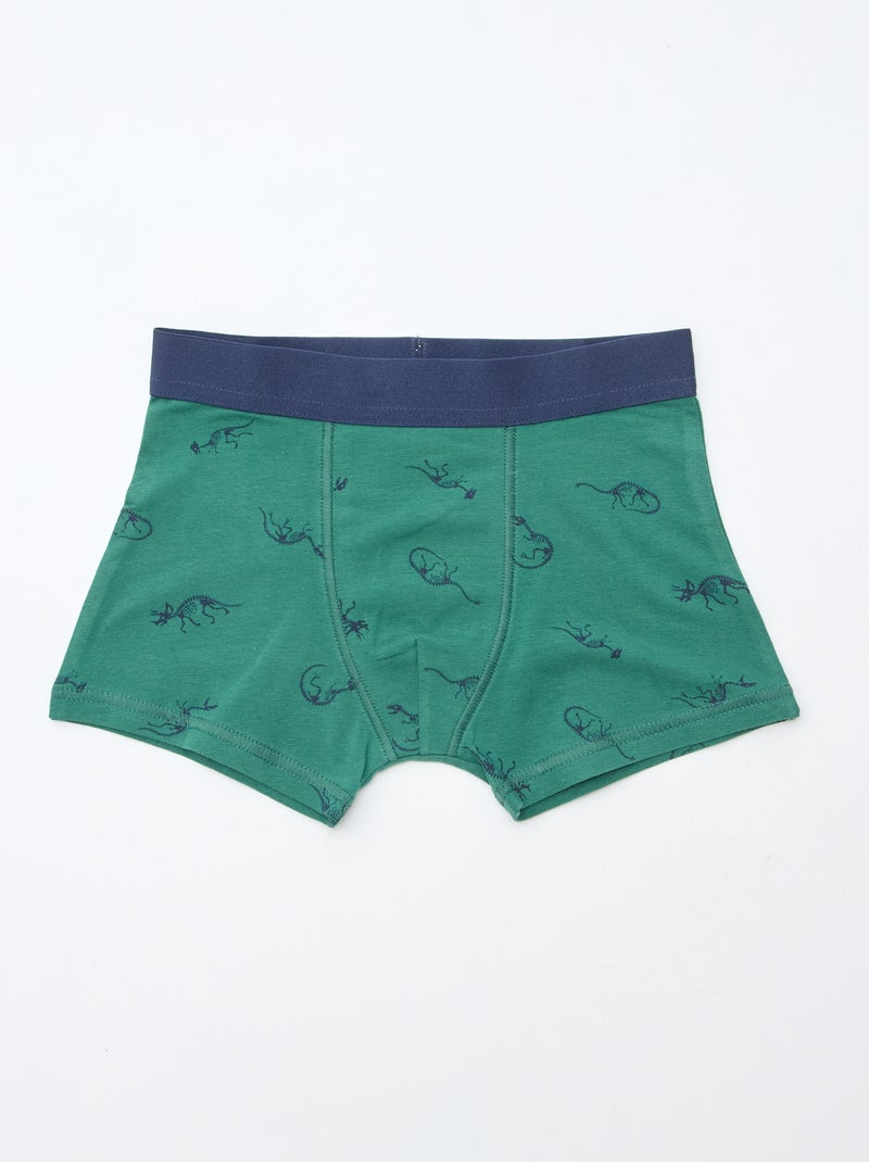 Set van 5 boxers, effen of met print Blauw - Kiabi