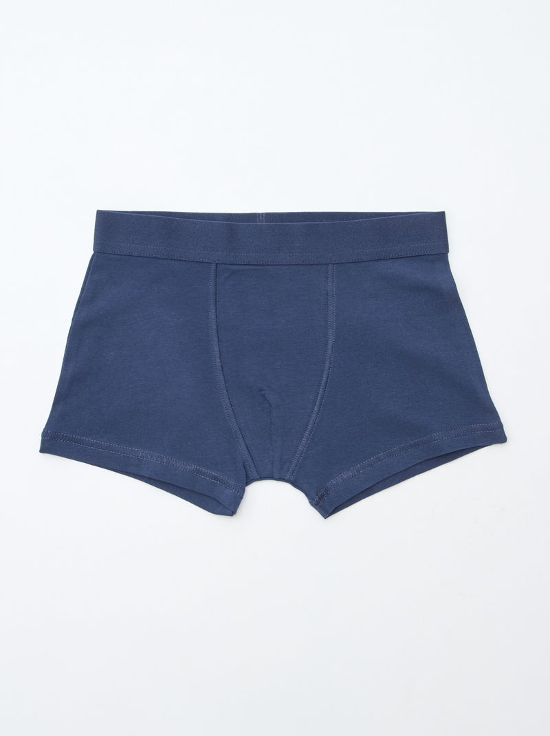 Set van 5 boxers, effen of met print Blauw - Kiabi
