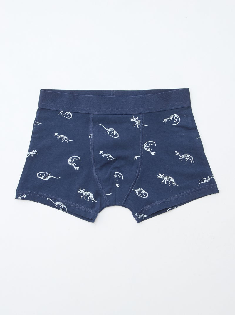 Set van 5 boxers, effen of met print Blauw - Kiabi