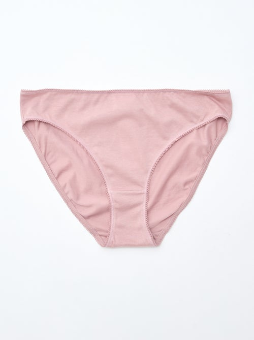 Set van 5 effen katoen onderbroekjes - Kiabi