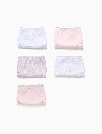 Set van 5 effen/bloemen slips