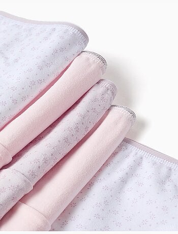 Set van 5 effen/bloemen slips