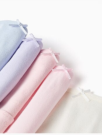 Set van 5 effen/jacquard slips