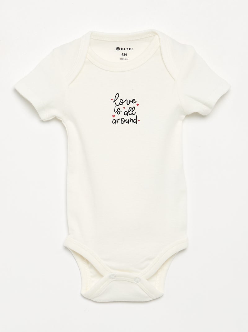 Set van 5 katoenen bodies met korte mouwen Blauw - Kiabi