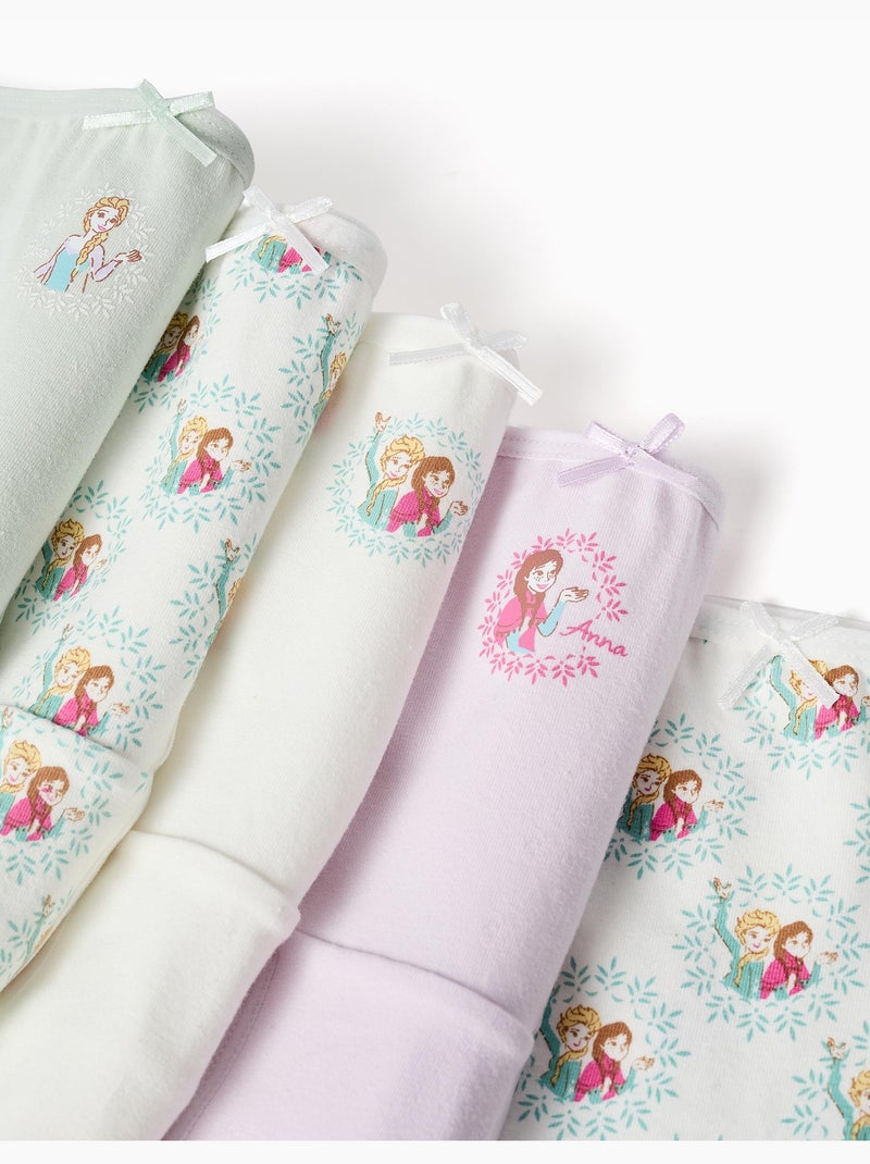 Set van 5 katoenen slipjes met Frozen prints Lichtgroen - Kiabi