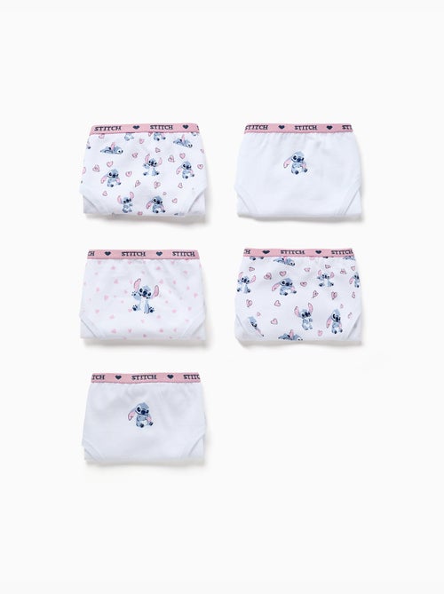 Set van 5 katoenen slipjes met stitch prints - Kiabi